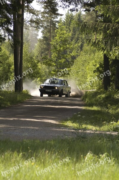 Rally Forest Driving Car Gravel