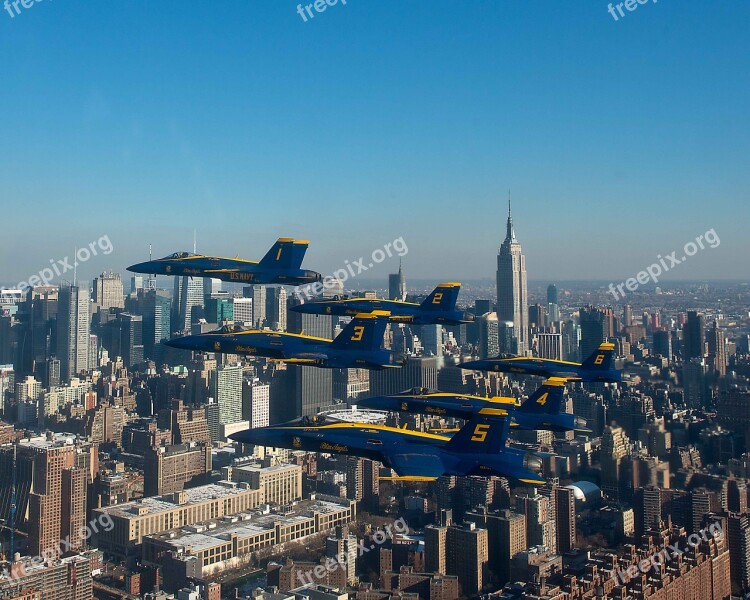 Navy Blue Angels New York City Aircraft Military Usa