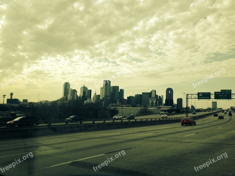 Road Highway Evening Dusk City