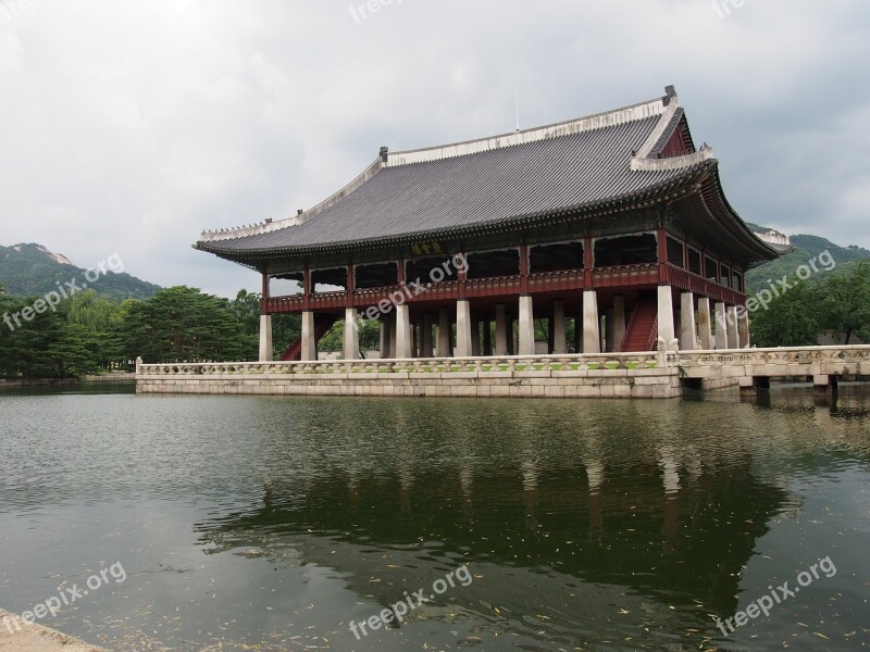 Gyeongbok Palace Kyng-bokkung Gyeonghoeru Gyeonghoeru Free Photos