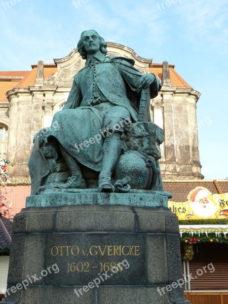 Sculpture Statue Guericke Magdeburg Saxony-anhalt