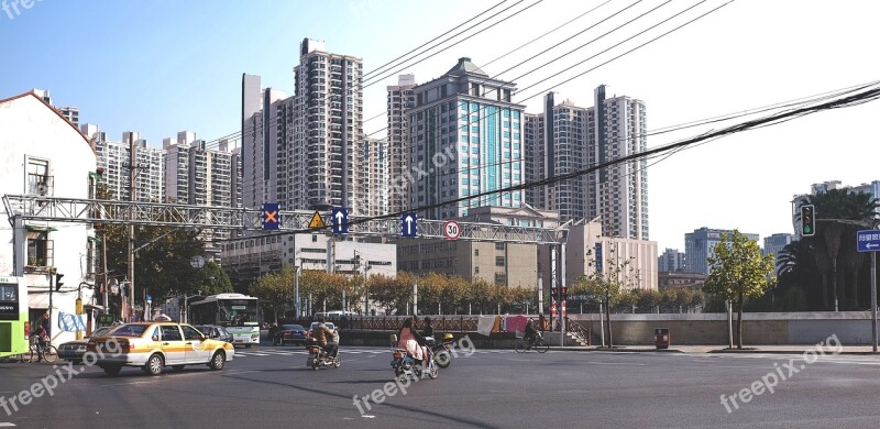 Shanghai Building Driveway Architecture City