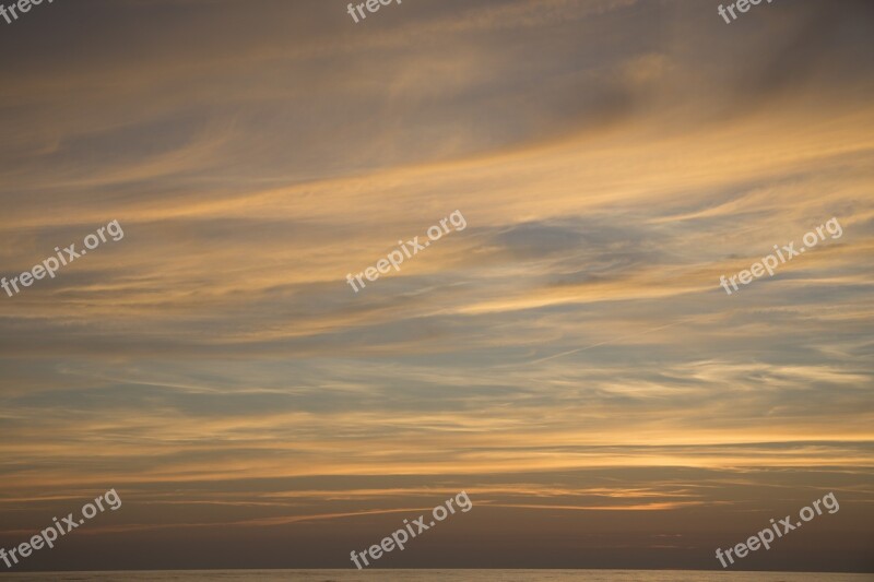 Sky Clouds Sea Sunset Dusk