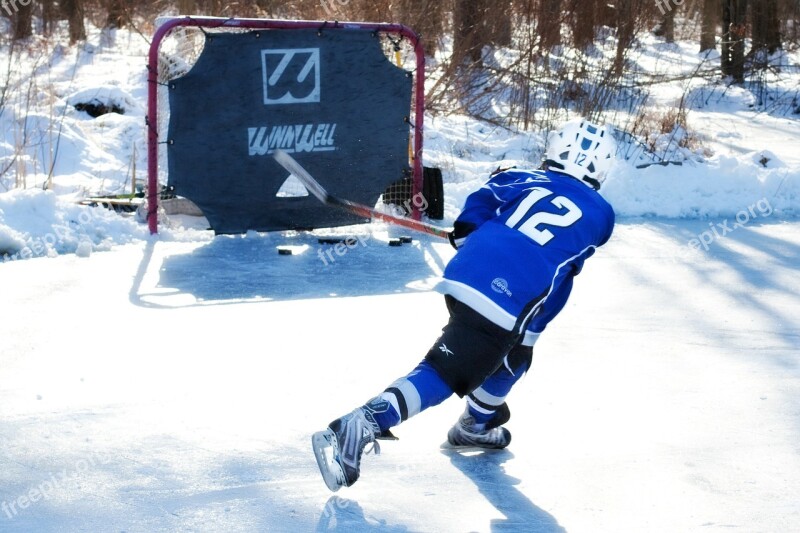 Ice Hockey Hockey Player Young Winter Ice