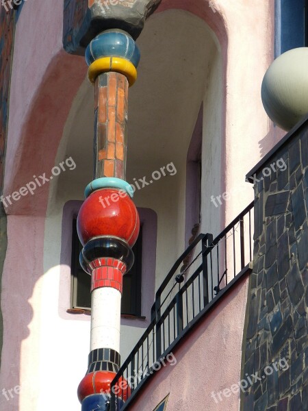 Architecture Pillar Hundertwasser Magdeburg Saxony-anhalt