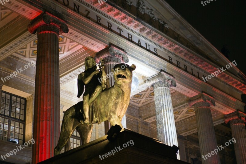 Berlin Christmas Gendarmenmarkt Konzert Haus Stage Lighting Nighttime