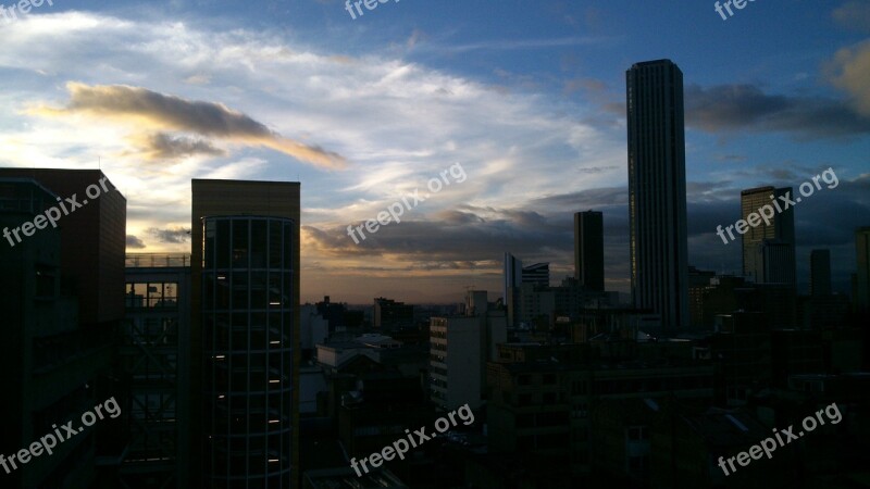 City Landscape Sunset Downtown Sky