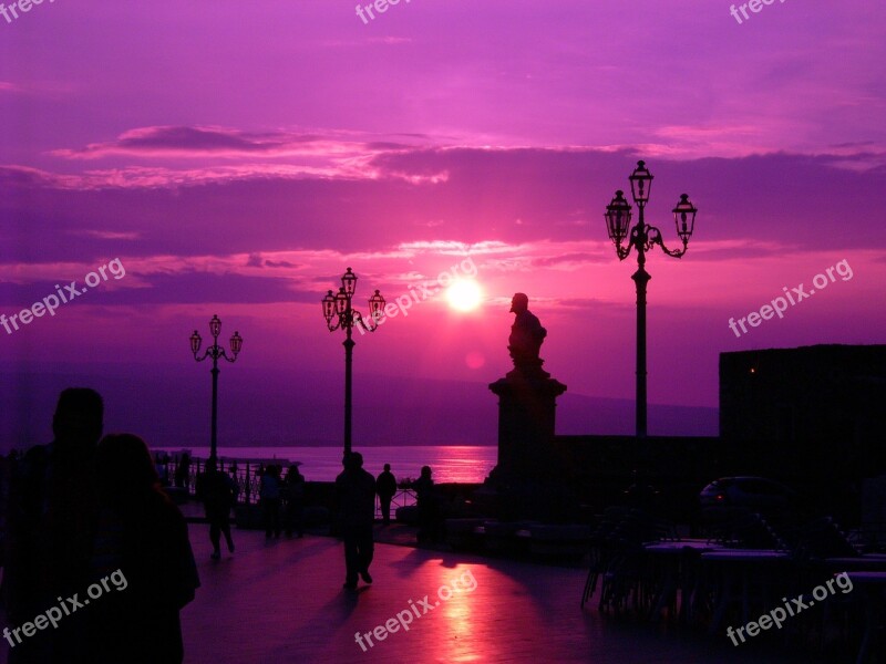 Sunset Pizzo Italy Coast Sun