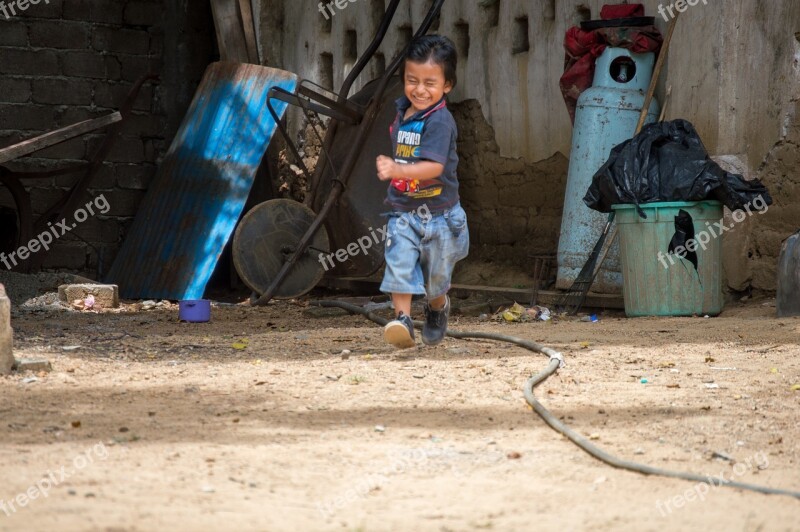 Running Child Smile Playing Happy