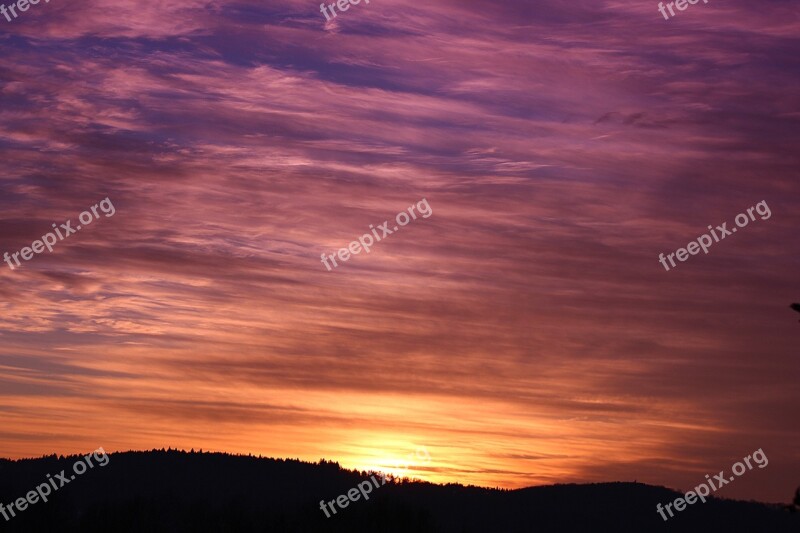 Sunset Sky Evening Sky Dusk Sun