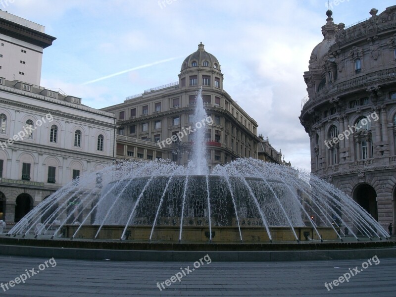 Genoa Italy Piazza De Ferrari Fontana Free Photos