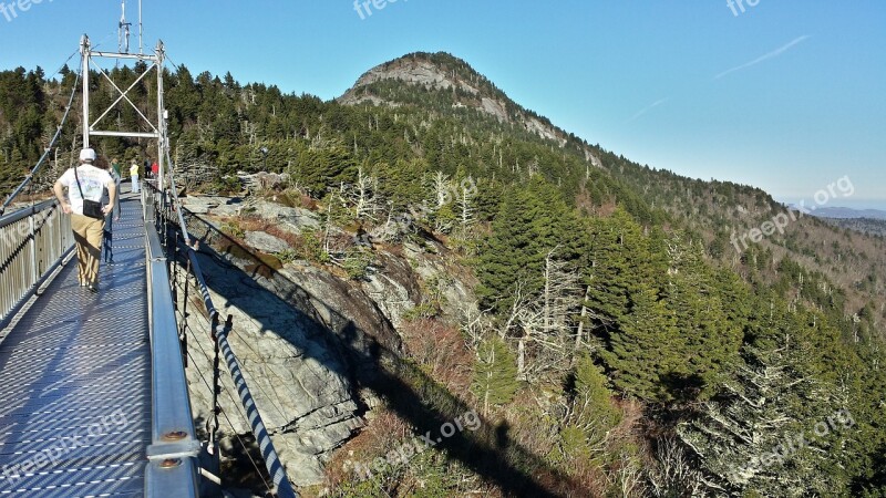 Mile High Bridge Grandfather Mountain Nature Free Photos