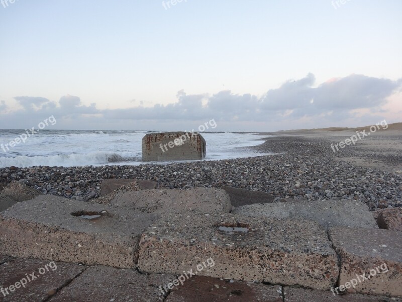 Sea The North Sea Morning Bunker Free Photos