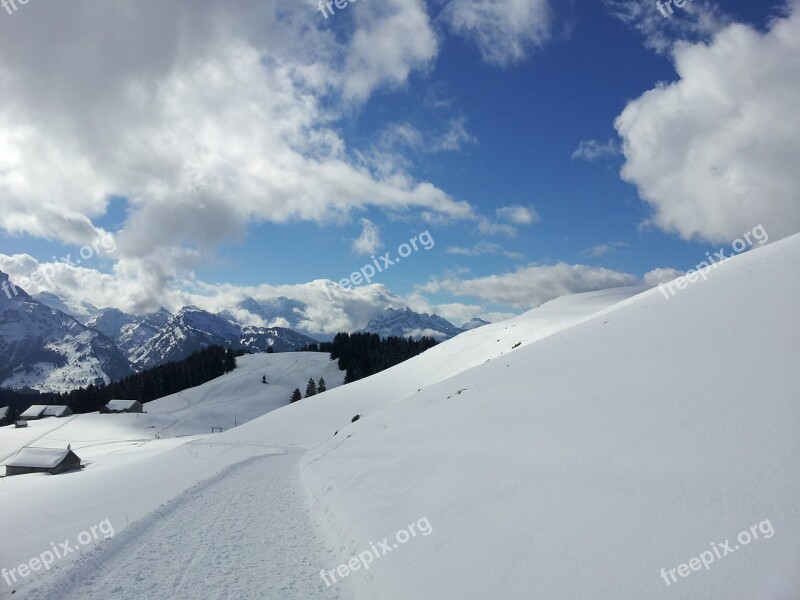 Snow Landscape White Mountain Landscape Snow And Blue Sky Free Photos