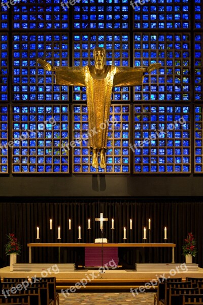 Memorial Church Modern Altar Gold Cruciform Christ