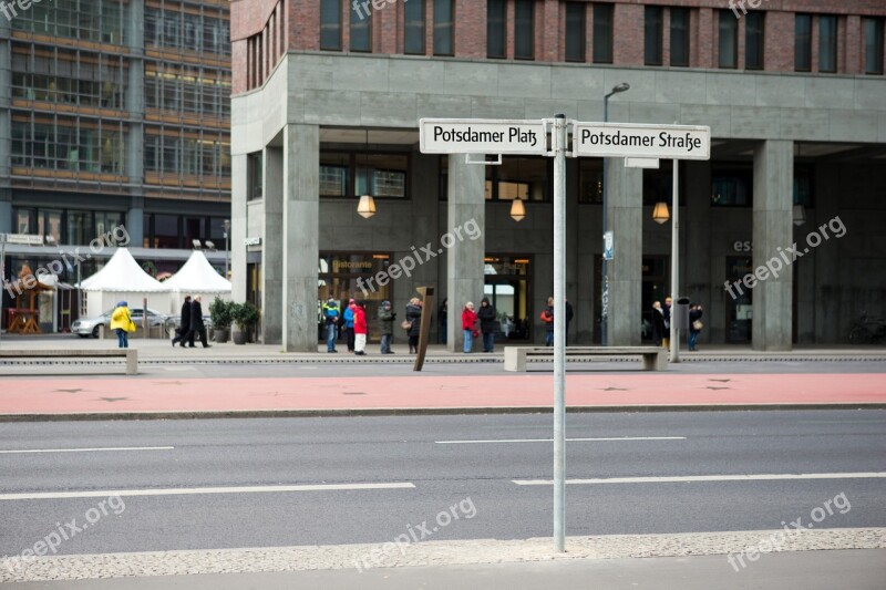 Berlin Historic Street Names Signpost Potsdamer Platz Potsdamer Strasse