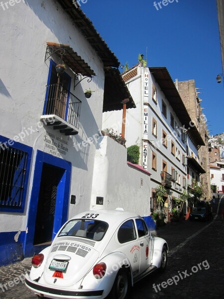 Mexico Building Travel Blue Sky Cobblestone