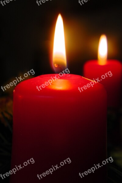 Candle Flame Cozy Red Advent