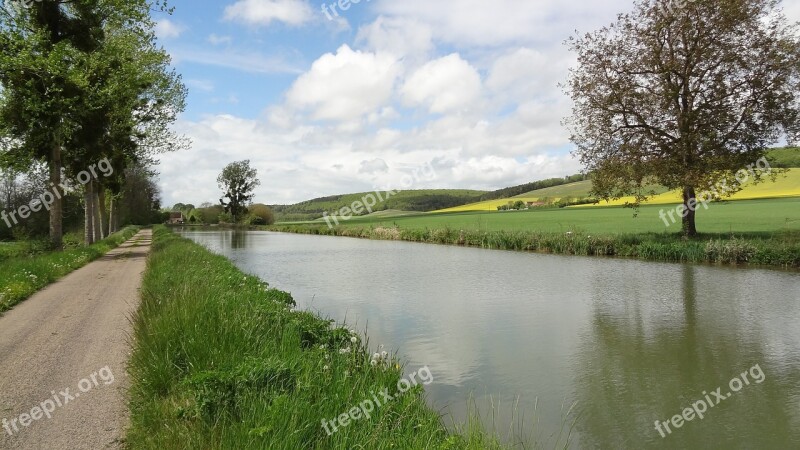 Waterway Channel Burgundy France Free Photos