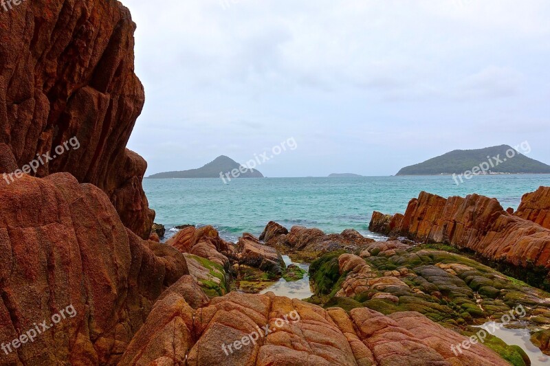 Coastal Rocky Islands Vista Seascape