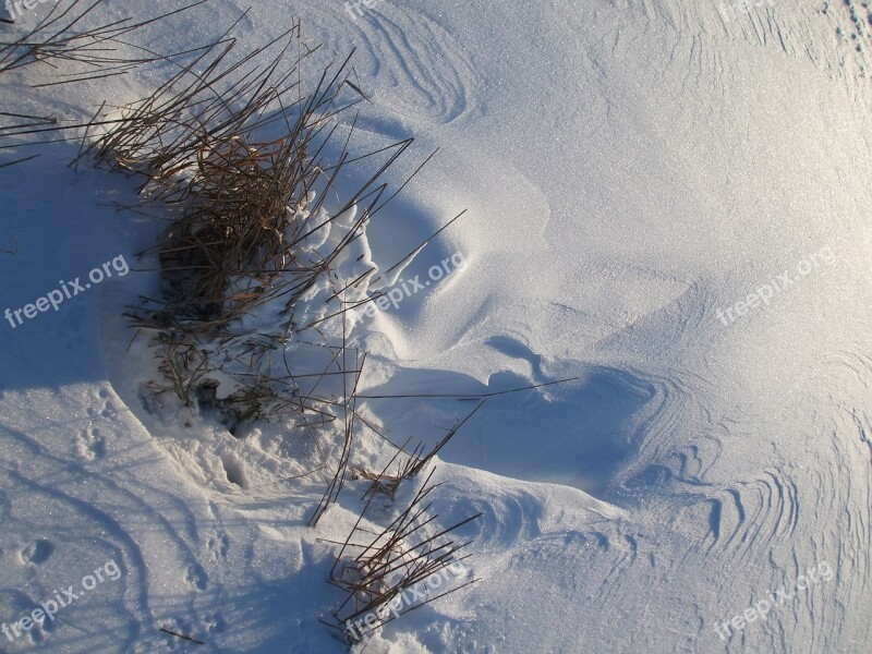 Snow Traces Drift Winter Mood Pattern