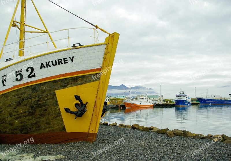 Iceland Fishing Port Cold Boats Free Photos