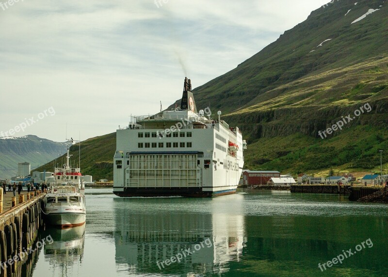 Iceland Ferry Fjord Port Departure