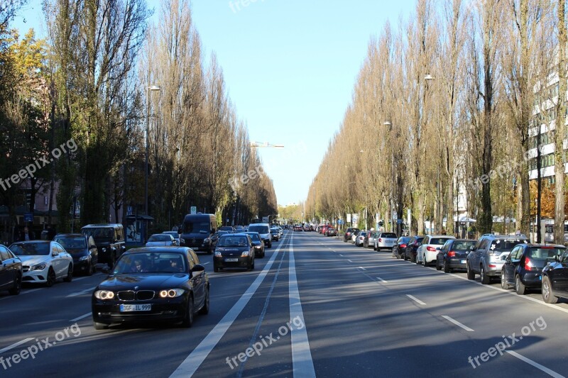 Leopold Street Munich Autos Traffic Germany