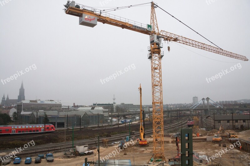 Site Crane Baukran Construction Work Technology