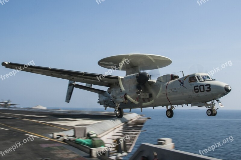 Airplane Launch Radar Rotodome Aircraft Carrier Navy Usa