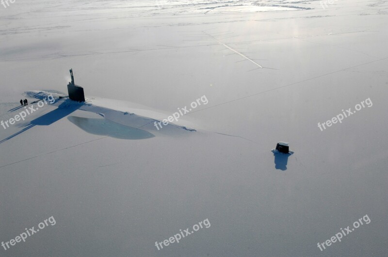 Submarine Surfaced Ice Arctic Navy