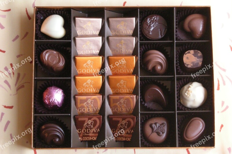 Chocolates Pralines Box Godiva Candy