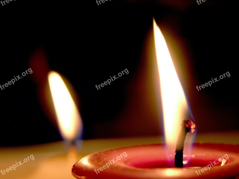 Candles Flames Light Fire Dark