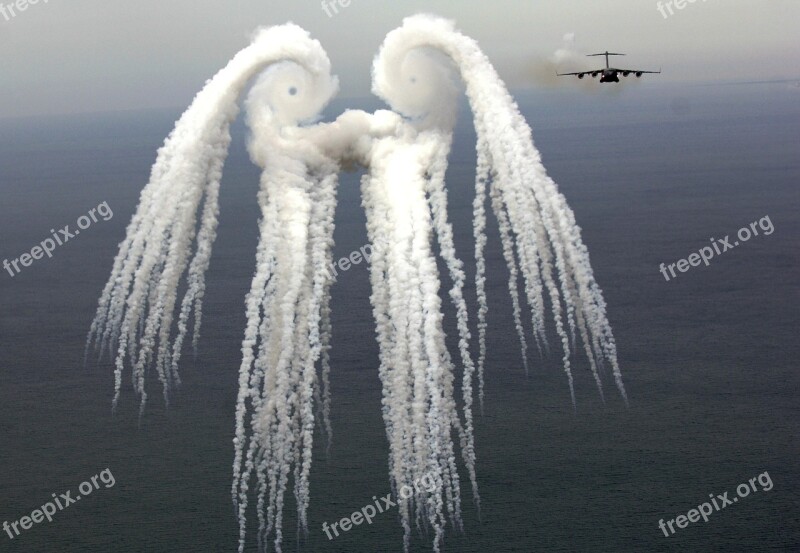 Vortex Airplane Flares Released Wings C-17