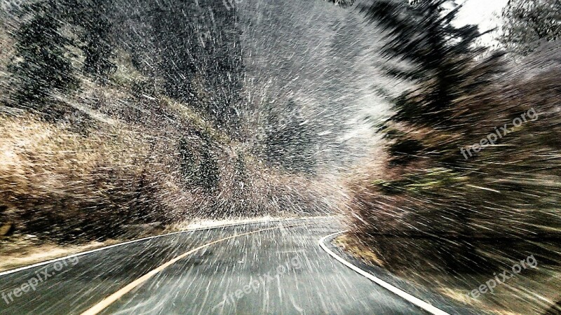 Winter Heavy Snow Road Snow View