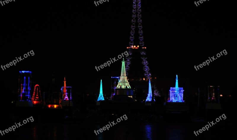 Eiffel Tower Night Memories Architecture Monument