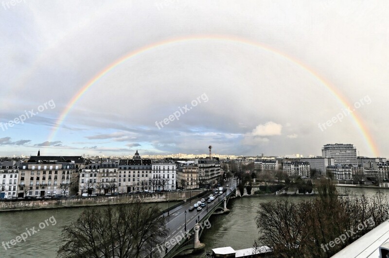 Rainbow Paris Storm Colors Sky