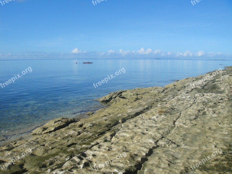 Beach Canigao Philippines Seashore Blue Sky