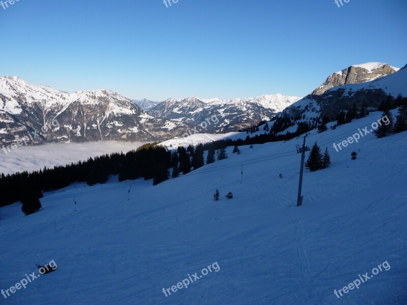 Bernese Oberland Axalp Brienz Snow Winter