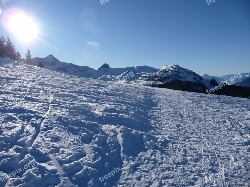 Snow Winter Wintry Footprints Cold