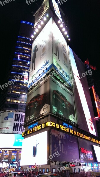 New York Times Square City Lights At Night Advertising