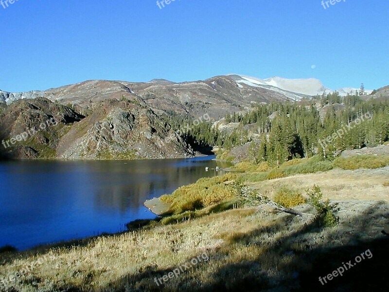 Yosemite National Park Bergsee Mountains Landscape Water