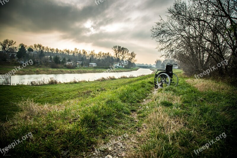 Wheelchair Lonely Physical Hospital Land