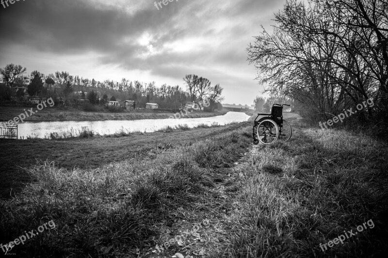 Wheelchair Lonely Physical Hospital Land