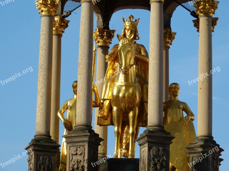 Emperor Statue Gold Magdeburg Saxony-anhalt