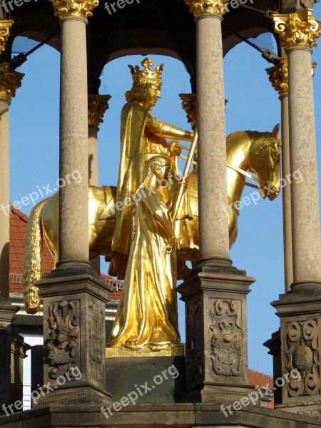 Sculpture Golden Magdeburger Reiter Magdeburg Saxony-anhalt