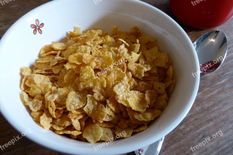 Breakfast Cornflakes Cereal Bowl Eat Food