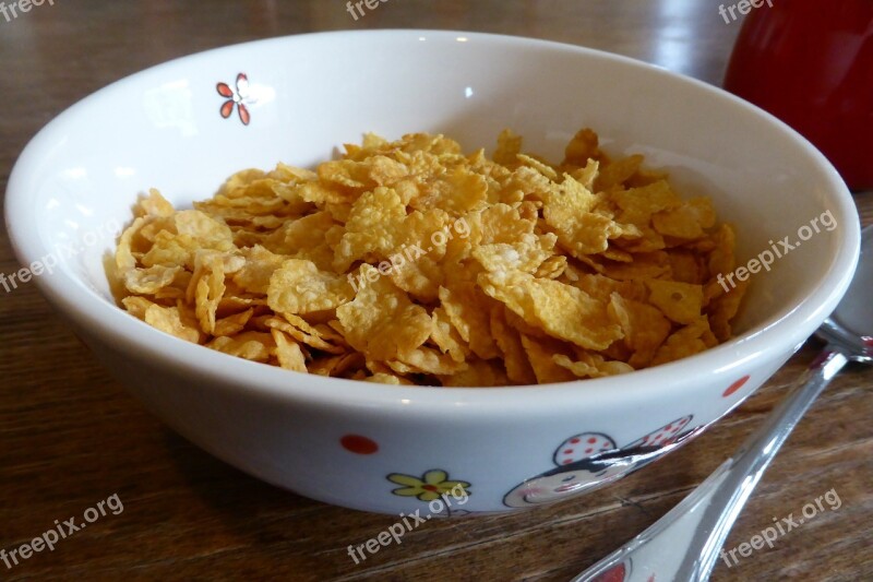 Breakfast Cornflakes Cereal Bowl Eat Food