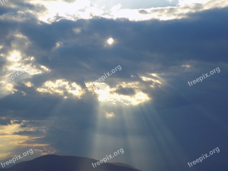 Sunbeams Aegina Island Greece Clouds Over The Sea Free Photos