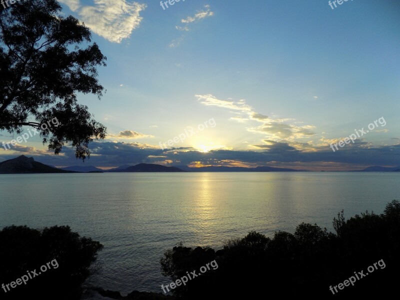 Aegina Island Greece Sunset Free Photos